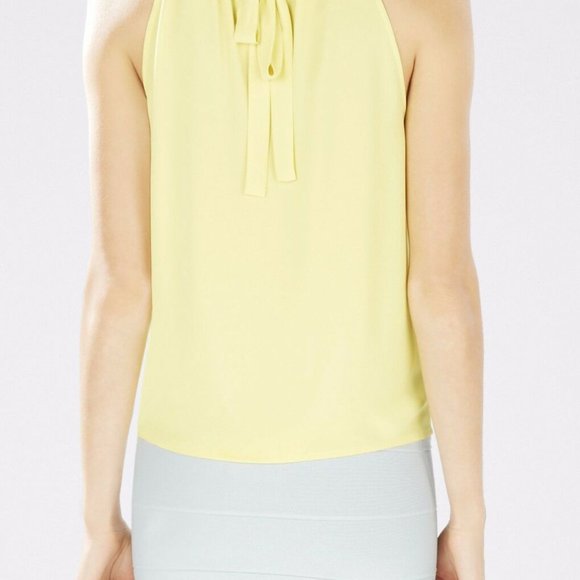 Cristine Wrap-Front Halter Top in Canary (XS) - Picture 2 of 5